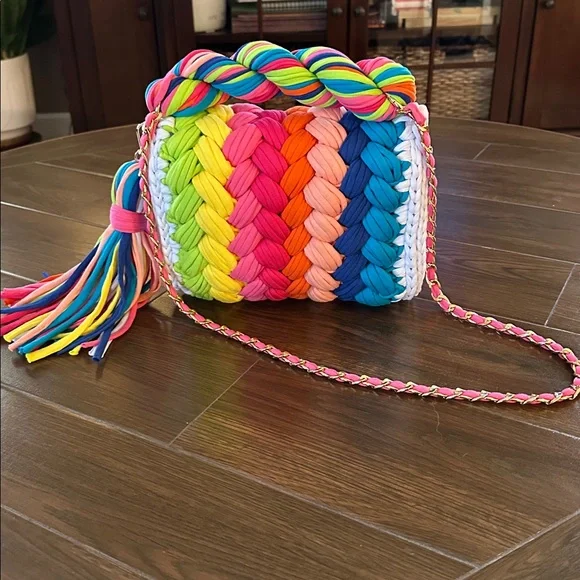 Colorful Braided Women's Bag - Picture 2 of 6